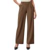 IUGA Womens Dress Pants Wide Leg Pull On Stretchy Work Pants Women High Waisted Business Casual Trousers with Pockets(Caramel- Regular)