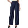 IUGA Womens Dress Pants Wide Leg Pull On Stretchy Work Pants Women High Waisted Business Casual Trousers with Pockets(Midnight Blue- Regular)