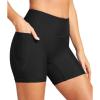 IUGA Womens Swim Shorts Tummy Control Swim Board Shorts UPF 50+ Quick Dry Swimsuits Bottoms for Women with Pockets(Black)