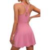IUGA Womens Tennis Dress with Shorts Underneath Athletic Dress for Women Golf Dresses Summer Outfits for Workout(Coral)