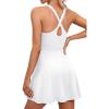 IUGA Womens Tennis Dress with Shorts Underneath Athletic Dress for Women Golf Dresses Summer Outfits for Workout(White)