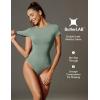 IUGA Bodysuits for Women Tummy Control Crew Neck Short Sleeve Body suits Basic Bodysuit T shirt Tops(Sage)