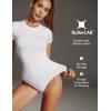 IUGA Bodysuits for Women Tummy Control Crew Neck Short Sleeve Body suits Basic Bodysuit T shirt Tops(White)