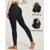 IUGA Compression Fleece Lined Leggings Women No Front Seam Thermal Leggings for Women Tummy Control High Waist Yoga Pants(Black)