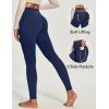 IUGA Compression Fleece Lined Leggings Women No Front Seam Thermal Leggings for Women Tummy Control High Waist Yoga Pants(Dark Blue)