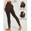 IUGA Compression Fleece Lined Leggings Women No Front Seam Thermal Leggings for Women Tummy Control High Waist Yoga Pants(Dark Coffee)