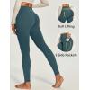 IUGA Compression Fleece Lined Leggings Women No Front Seam Thermal Leggings for Women Tummy Control High Waist Yoga Pants(Dark Green)