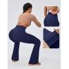 IUGA Flare Leggings for Women Tummy Control Flared Leggings No Front Seam Yoga Pants Women High Waisted Workout Bell Bottoms(Blue)