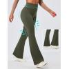IUGA Flare Leggings for Women Tummy Control Flared Leggings No Front Seam Yoga Pants Women High Waisted Workout Bell Bottoms(Moss Green)