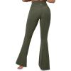 IUGA Flare Leggings for Women Tummy Control Flared Leggings No Front Seam Yoga Pants Women High Waisted Workout Bell Bottoms(Moss Green)