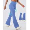 IUGA Flare Leggings for Women Tummy Control Flared Leggings No Front Seam Yoga Pants Women High Waisted Workout Bell Bottoms(Oasis Blue)