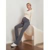IUGA Fleece Lined Maternity Pants for Work Maternity Sweatpants Flare Leggings Pregnancy Yoga Pants Maternity Clothes(Dark Gray)