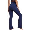 IUGA Fleece Lined Maternity Pants for Work Maternity Sweatpants Flare Leggings Pregnancy Yoga Pants Maternity Clothes(Navy Blue)