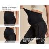 IUGA Fleece Lined Maternity Pants for Work Maternity Sweatpants Flare Leggings Pregnancy Yoga Pants Maternity Clothes(Spacedye Mattblack)