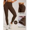 IUGA Invisible Scrunch Butt Lifting Leggings for Women No Front Seam Workout Leggings with Pockets Tummy Control Yoga Pants(Brown)