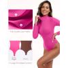 IUGA Long Sleeve Body suits Womens Mock Turtle Neck Bodysuits Women’s Fully Double Lined Basic Bodysuit Tops(Crunsh)