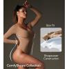 IUGA Long Sleeve Bodysuits for Women Square Neck Bodysuit Shapewear Bodysuit Tummy Control Slimming Body Suit for Womens(Latte)