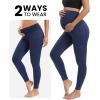 IUGA Maternity Leggings Over The Belly Buttery Soft Maternity Yoga Pants with Pockets Pregnancy Leggings for Women Activewear(Navy)