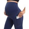 IUGA Maternity Leggings Over The Belly Buttery Soft Maternity Yoga Pants with Pockets Pregnancy Leggings for Women Activewear(Navy)
