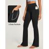IUGA Mini Flare Leggings for Women Tummy Control Hidden Scrunch Butt Flared Yoga Pants with Pockets No Front Seam Workout(Black)