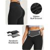IUGA Mini Flare Leggings for Women Tummy Control Hidden Scrunch Butt Flared Yoga Pants with Pockets No Front Seam Workout(Black)