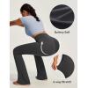 IUGA Mini Flare Leggings for Women Tummy Control Hidden Scrunch Butt Flared Yoga Pants with Pockets No Front Seam Workout(Grey)