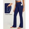 IUGA Mini Flare Leggings for Women Tummy Control Hidden Scrunch Butt Flared Yoga Pants with Pockets No Front Seam Workout(Navy)