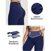 IUGA Mini Flare Leggings for Women Tummy Control Hidden Scrunch Butt Flared Yoga Pants with Pockets No Front Seam Workout(Navy)