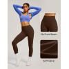 IUGA Scrunch Butt Lifting Leggings for Women No Front Seam Compression Tummy Control Workout Seamless Leggings for Gym Yoga(Brown)