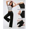 IUGA Wide Leg Jeans Woman High Waisted Pull On Baggy Jeans for Women Stretchy Trendy Womens Jean Straight Casual Denim Pants(Black)