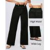 IUGA Wide Leg Jeans Woman High Waisted Pull On Baggy Jeans for Women Stretchy Trendy Womens Jean Straight Casual Denim Pants(Black)