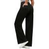 IUGA Wide Leg Jeans Woman High Waisted Pull On Baggy Jeans for Women Stretchy Trendy Womens Jean Straight Casual Denim Pants(Black)