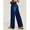 IUGA Wide Leg Jeans Woman High Waisted Pull On Baggy Jeans for Women Stretchy Trendy Womens Jean Straight Casual Denim Pants(Classic Blue Whisker)