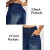 IUGA Wide Leg Jeans Woman High Waisted Pull On Baggy Jeans for Women Stretchy Trendy Womens Jean Straight Casual Denim Pants(Classic Blue Whisker)