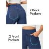 IUGA Wide Leg Jeans Woman High Waisted Pull On Baggy Jeans for Women Stretchy Trendy Womens Jean Straight Casual Denim Pants(Dark Blue)