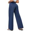 IUGA Wide Leg Jeans Woman High Waisted Pull On Baggy Jeans for Women Stretchy Trendy Womens Jean Straight Casual Denim Pants(Dark Blue)