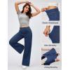 IUGA Wide Leg Jeans Woman High Waisted Pull On Baggy Jeans for Women Stretchy Trendy Womens Jean Straight Casual Denim Pants(Dark Blue)
