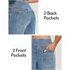 IUGA Wide Leg Jeans Woman High Waisted Pull On Baggy Jeans for Women Stretchy Trendy Womens Jean Straight Casual Denim Pants(Faded Blue Whisker)