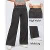 IUGA Wide Leg Jeans Woman High Waisted Pull On Baggy Jeans for Women Stretchy Trendy Womens Jean Straight Casual Denim Pants(Gray)