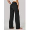 IUGA Wide Leg Yoga Pants for Women Sweatpants with Pockets Yoga Pants Flare Lounge Pants Loose High Waist Comfy Workout Dance(Black 31″inseam)