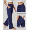 IUGA Wide Leg Yoga Pants for Women Sweatpants with Pockets Yoga Pants Flare Lounge Pants Loose High Waist Comfy Workout Dance(Dark Blue 31″inseam)