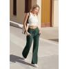 IUGA Wide Leg Yoga Pants for Women Sweatpants with Pockets Yoga Pants Flare Lounge Pants Loose High Waist Comfy Workout Dance(Forest Green 31″inseam)
