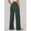 IUGA Wide Leg Yoga Pants for Women Sweatpants with Pockets Yoga Pants Flare Lounge Pants Loose High Waist Comfy Workout Dance(Forest Green 31″inseam)