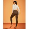 IUGA Women’s Fleece Lined Leggings Water Resistant High Waisted Thermal Leggings Winter Pants with Pockets Running Ski Hiking(Coffee Brown)