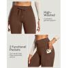 IUGA Women’s Fleece Lined Leggings Water Resistant High Waisted Thermal Leggings Winter Pants with Pockets Running Ski Hiking(Coffee Brown)