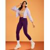 IUGA Women’s Fleece Lined Leggings Water Resistant High Waisted Thermal Leggings Winter Pants with Pockets Running Ski Hiking(Dark Purple)