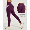 IUGA Women’s Fleece Lined Leggings Water Resistant High Waisted Thermal Leggings Winter Pants with Pockets Running Ski Hiking(Dark Purple)