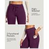IUGA Women’s Fleece Lined Leggings Water Resistant High Waisted Thermal Leggings Winter Pants with Pockets Running Ski Hiking(Dark Purple)