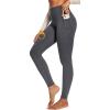 IUGA Compression Fleece Lined Leggings Women No Front Seam Thermal Leggings for Women Tummy Control High Waist Yoga Pants(Dark Gray)