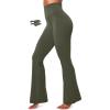 IUGA Flare Leggings for Women Tummy Control Flared Leggings No Front Seam Yoga Pants Women High Waisted Workout Bell Bottoms(Moss Green)